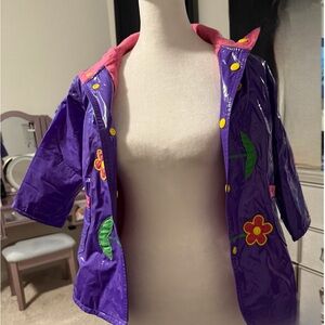 Vibrant Purple Kids Raincoat with Pink Accents
